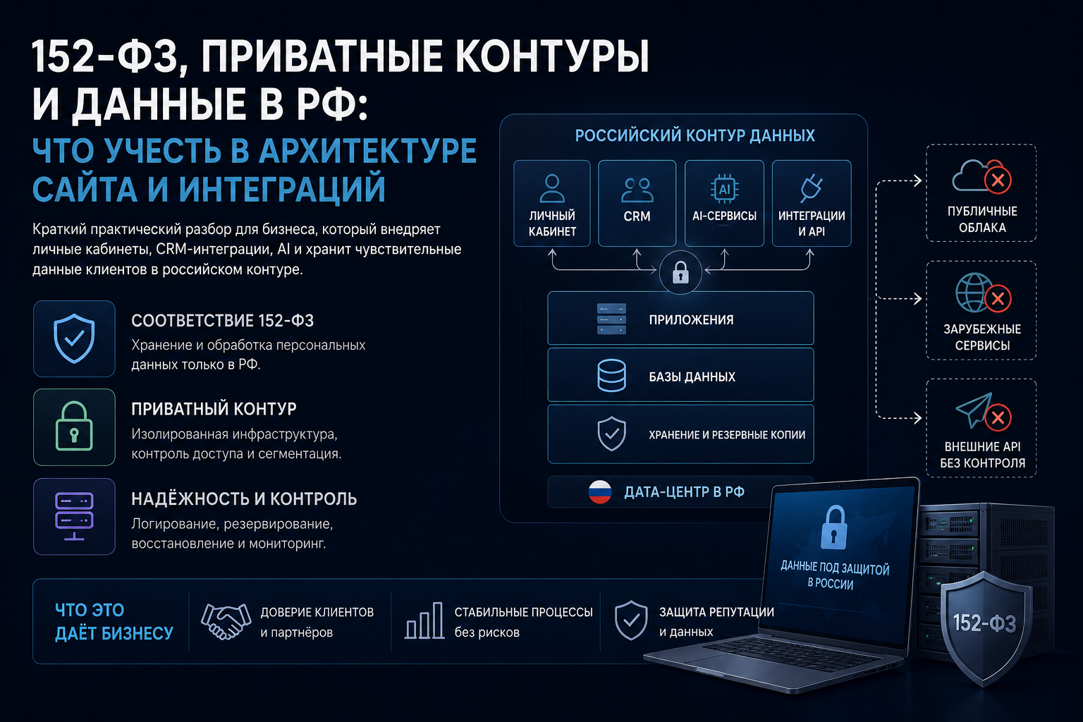 152-ФЗ, приватные контуры и данные в РФ: что учесть в архитектуре сайта и интеграций